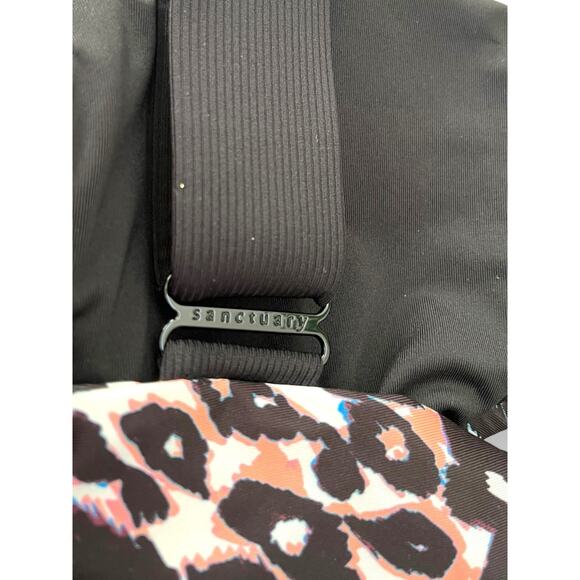 Sanctuary Stay Cool Leopard Print V-Wire Bralette Swim Top | Size S, Black Multi - Picture 9 of 11